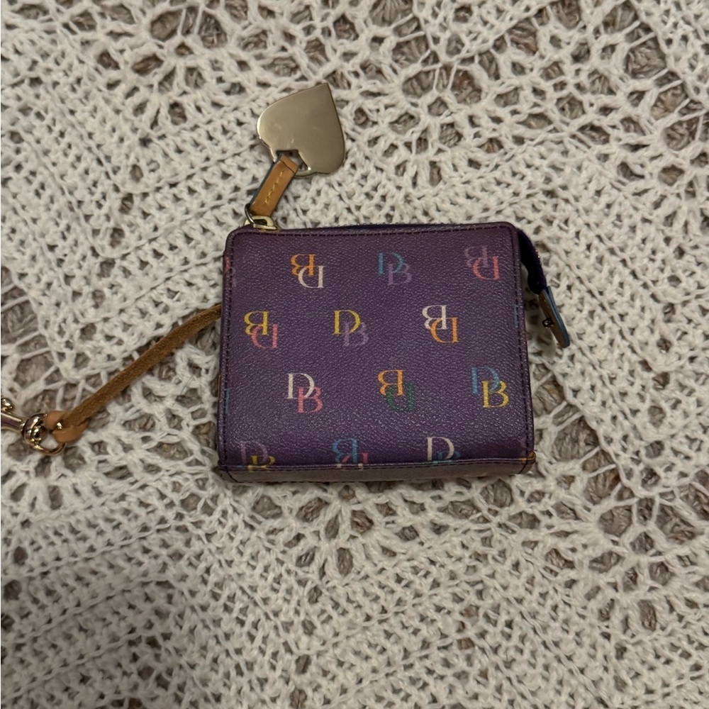 Vintage Dooney & Bourke Purple Tan Rainbow Logo Mini Gym Shoulder Bag Set Y2K - Picture 14 of 15